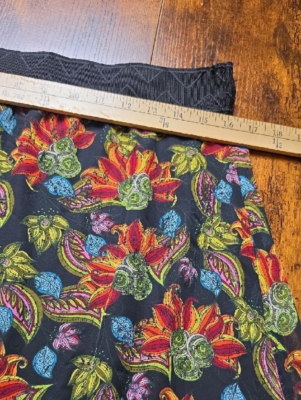 LULAROE | Lola Floral Paisley Elastic Waist Chiffon Overlay Midi Skirt | L - Picture 7 of 9